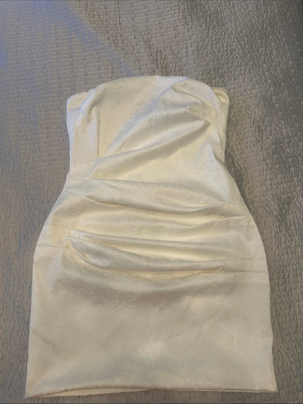 DO+BE Strapless Ivory Satin Bodycon Dress